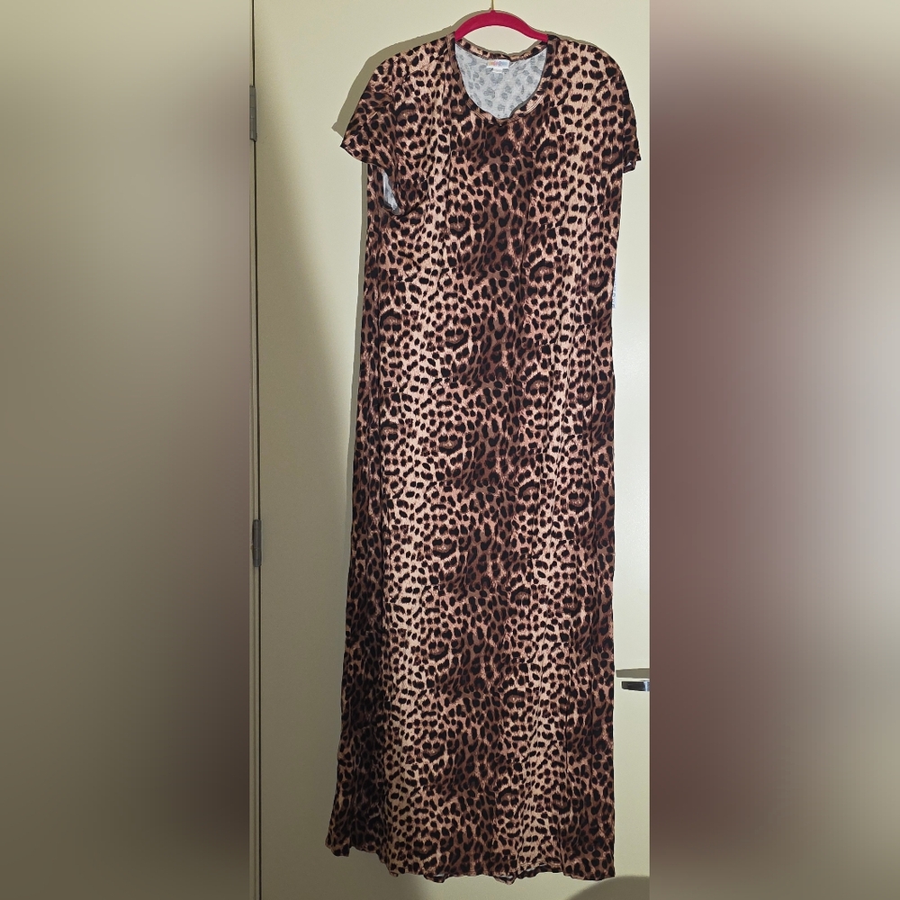 LuLaRoe Brown Priny Maxi Dress